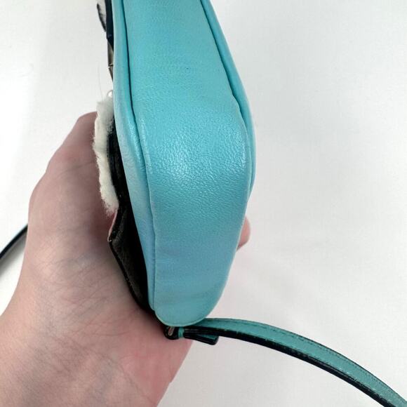 Fendi Teal Monster Mini Baguette Evening Bag Blue Green SHW Authentic CoA - Picture 4 of 11